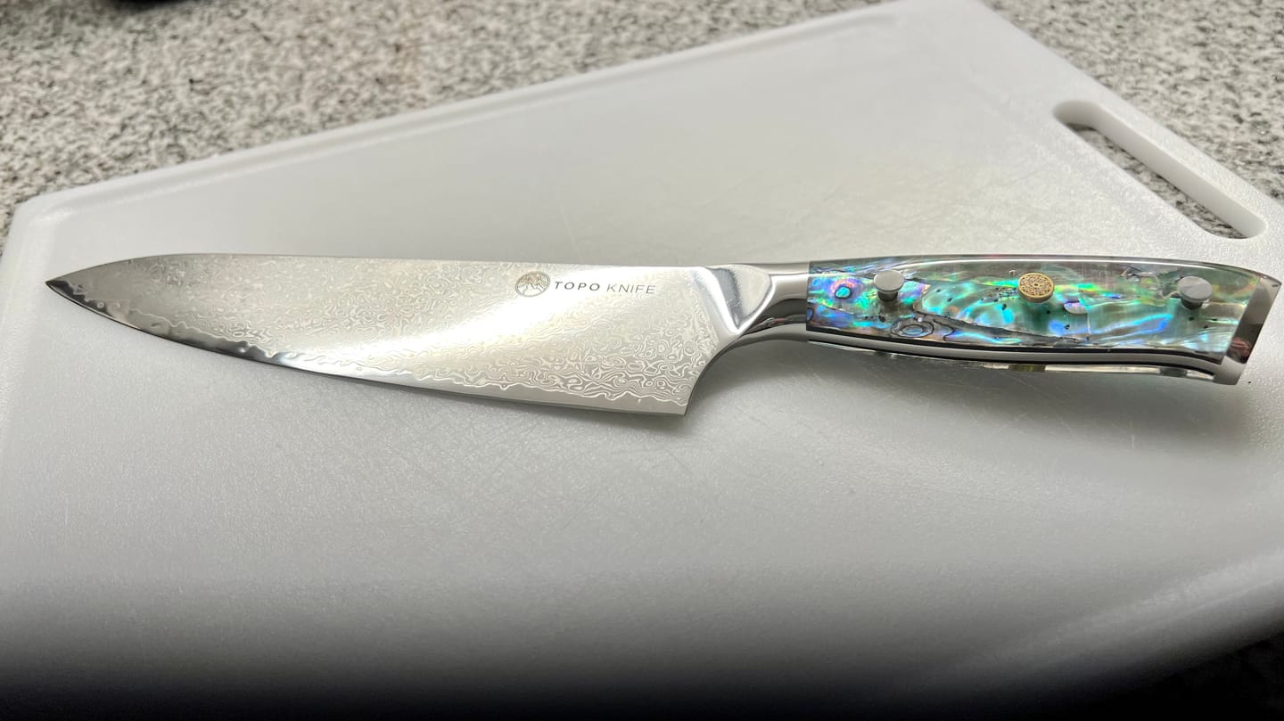 Customer photo review of Topo Handmade Chef Knife