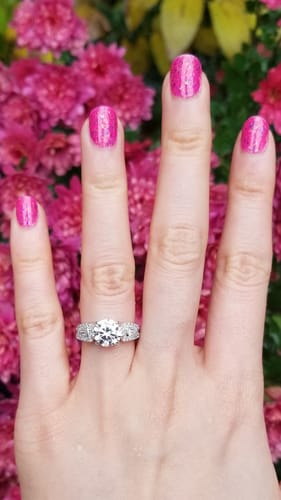 Customer photo review of Solitaire CZ Ring in Sterling Silver 2ct