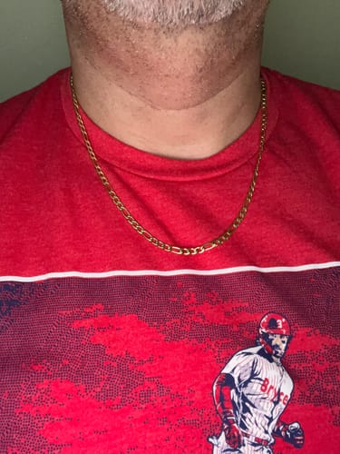 Customer photo review of Gold Figaro Chain (5mm)