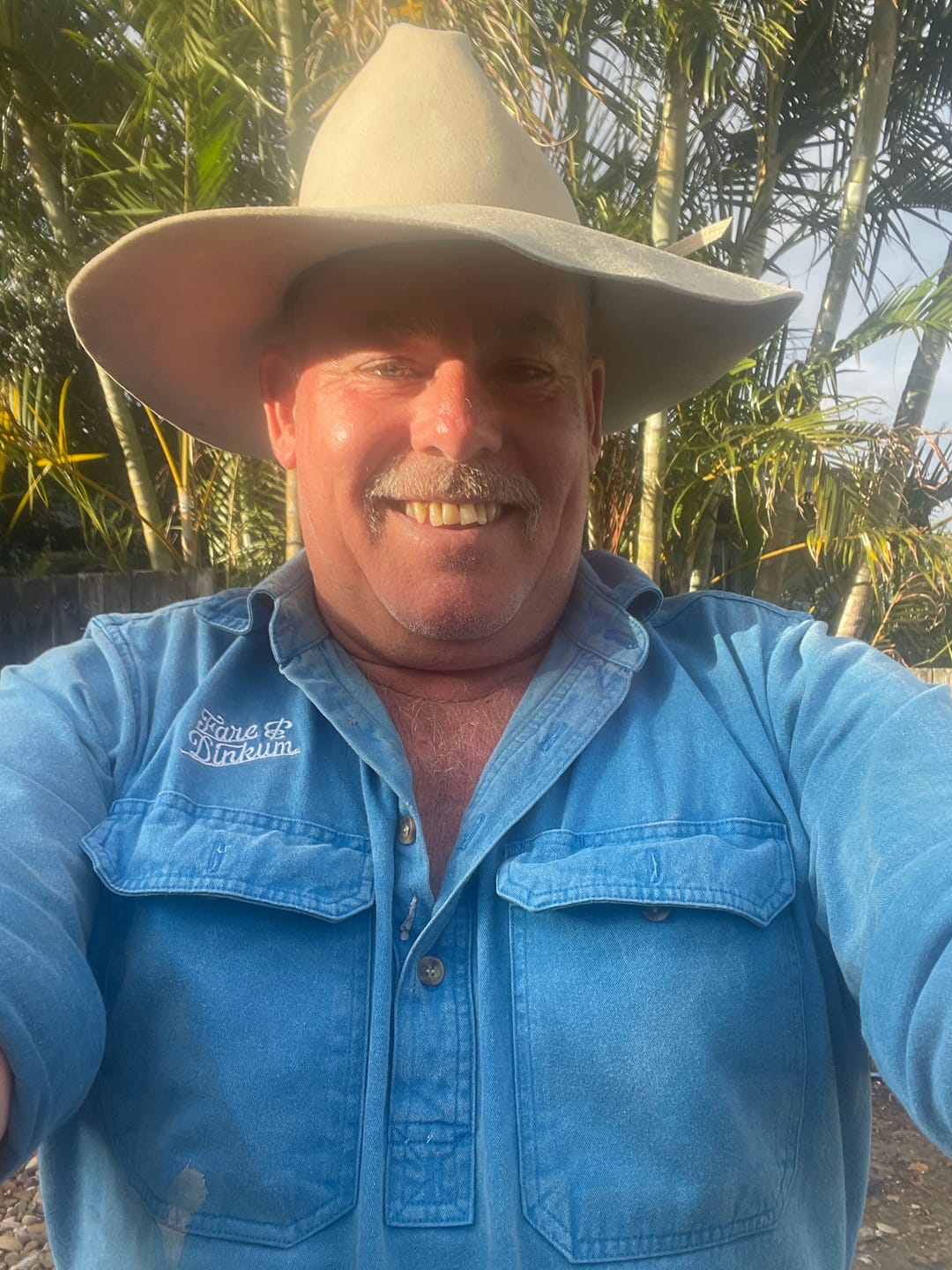 Customer photo review of Mens Work Shirt Blue