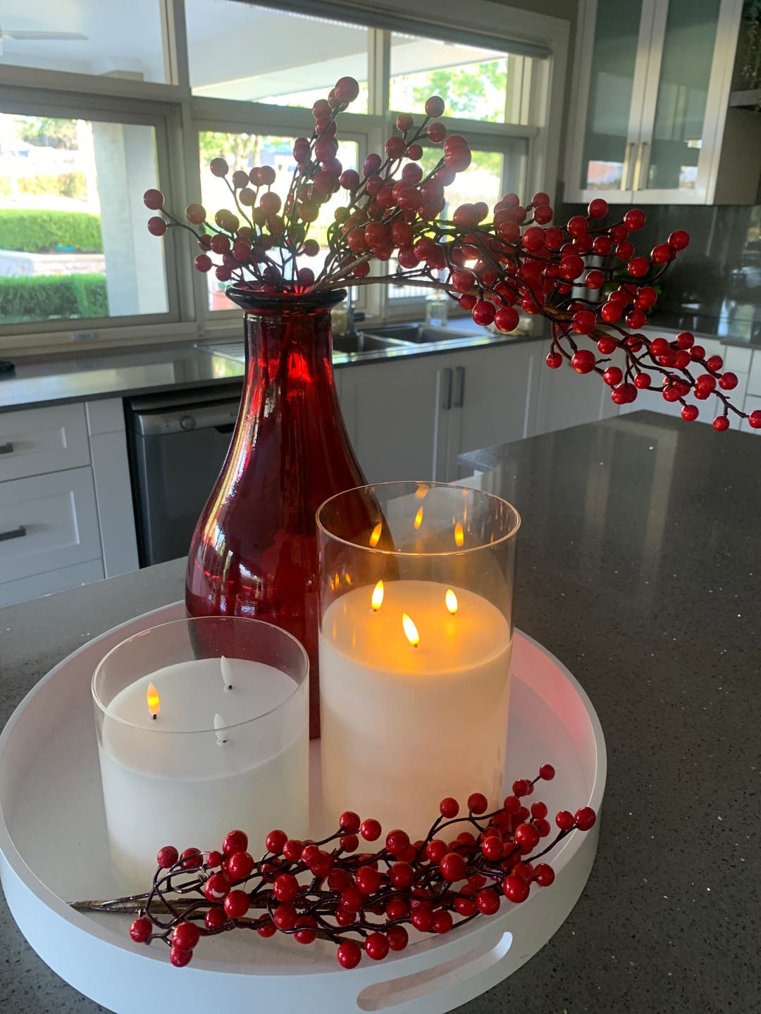 Customer photo review of Glass Triflame Battery Operated Candle - Small
