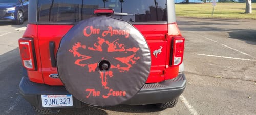 Customer photo review of Custom Spare Tire Cover for Jeep, RV, Bronco Camper, Trailer, & More