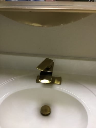 Customer photo review of Waterfall Single Hole Single-Handle Bathroom Faucet Gold