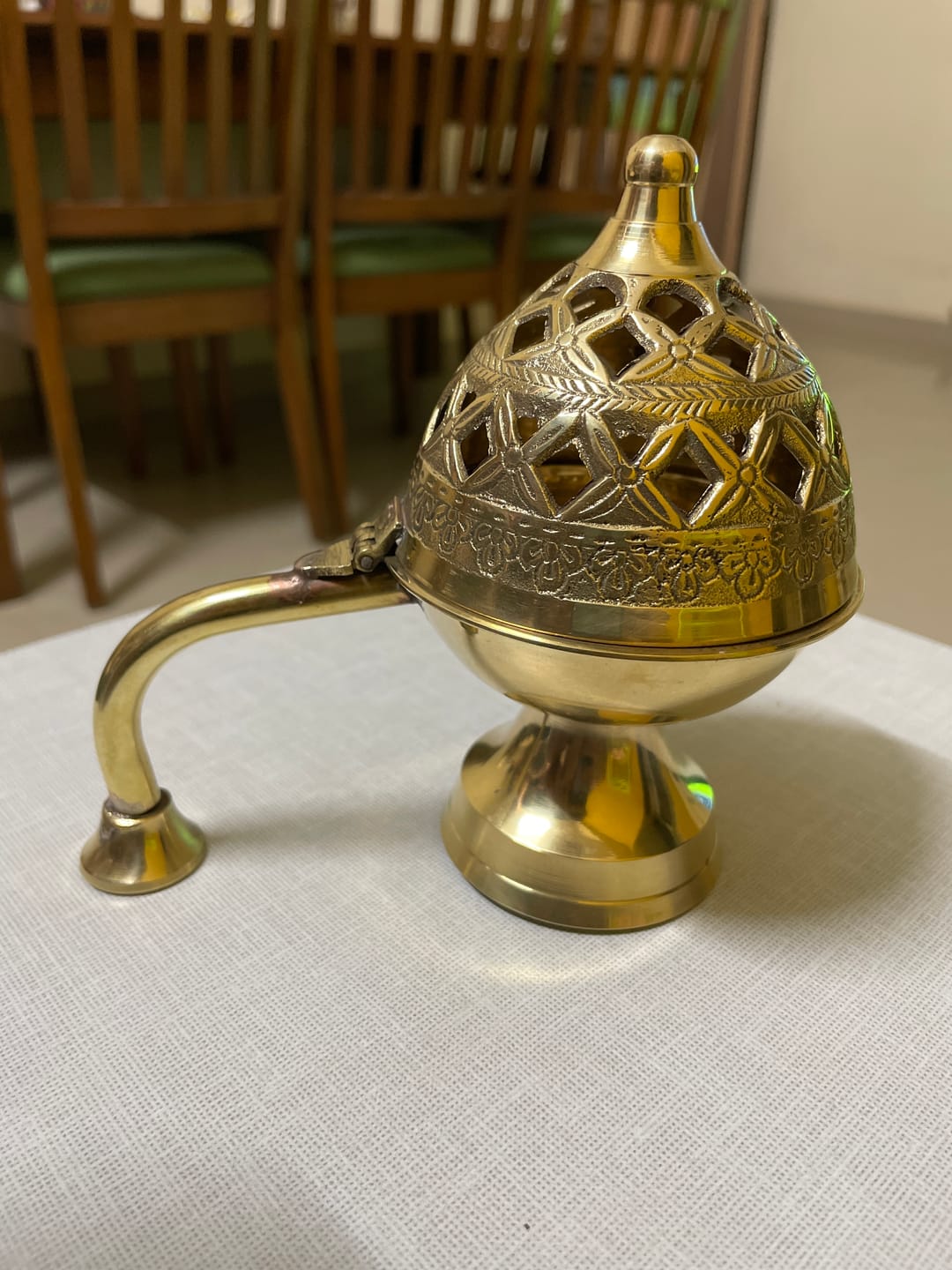 Customer photo review of Golden Handcrafted Home Purifying Brass Loban Dan, Dhuni (6 Inches)