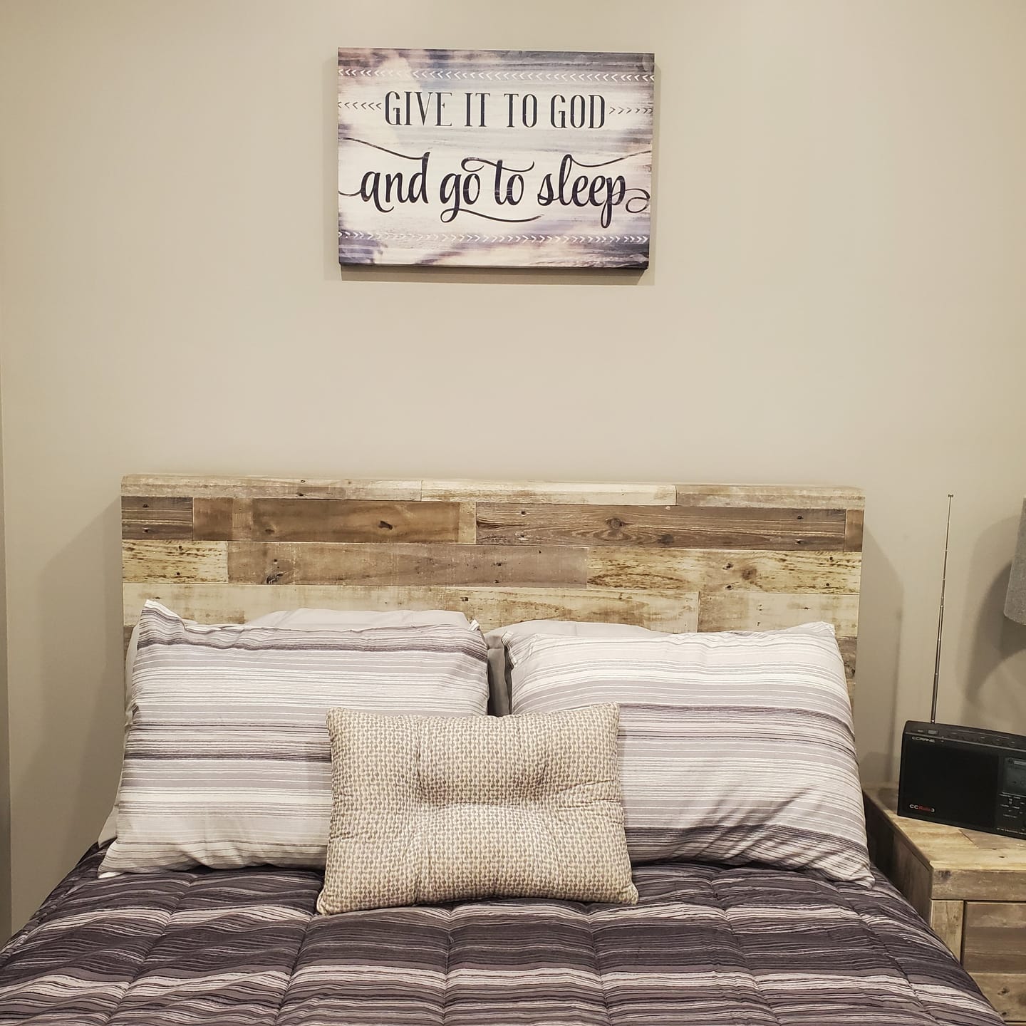 Customer photo review of "Give It To God And Go To Sleep" Premium Canvas