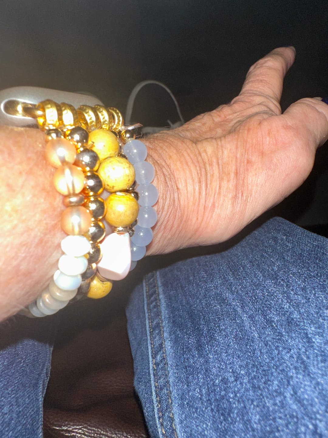 Customer photo review of Apricot Mist Stretch Apple Watch Strap