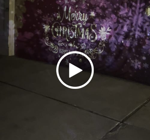 Customer video review of Gold Christmas And Happy New Year Garage Door Cover Banner Backdrop Mural