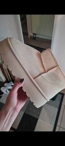 Customer photo review of Cozy Mini Boots - Beige