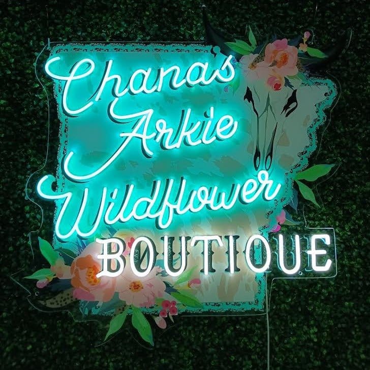 Customer photo review of Custom Neon + Full Color UV Print Business Sign
