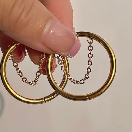 Customer photo review of Chain Hoop Earrings