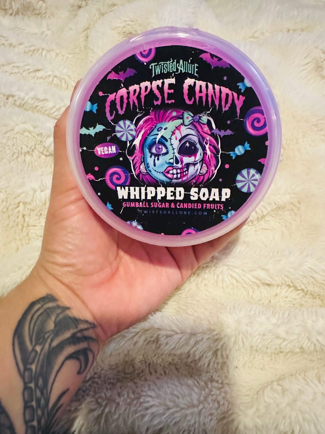 Customer photo review of Corpse Candy Whipped Soap (Gumball sugar & Candy fruits)