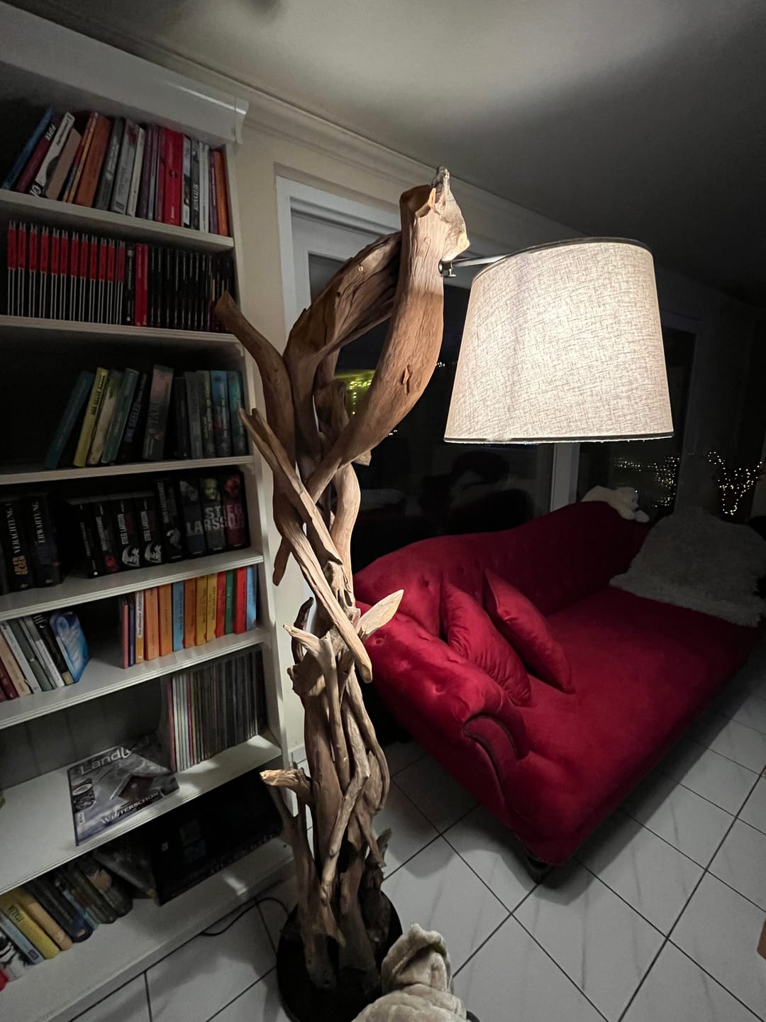 Customer photo review of Wurzel Holz Lampe MORGAN inkl. Lampenschirm Schwarz
