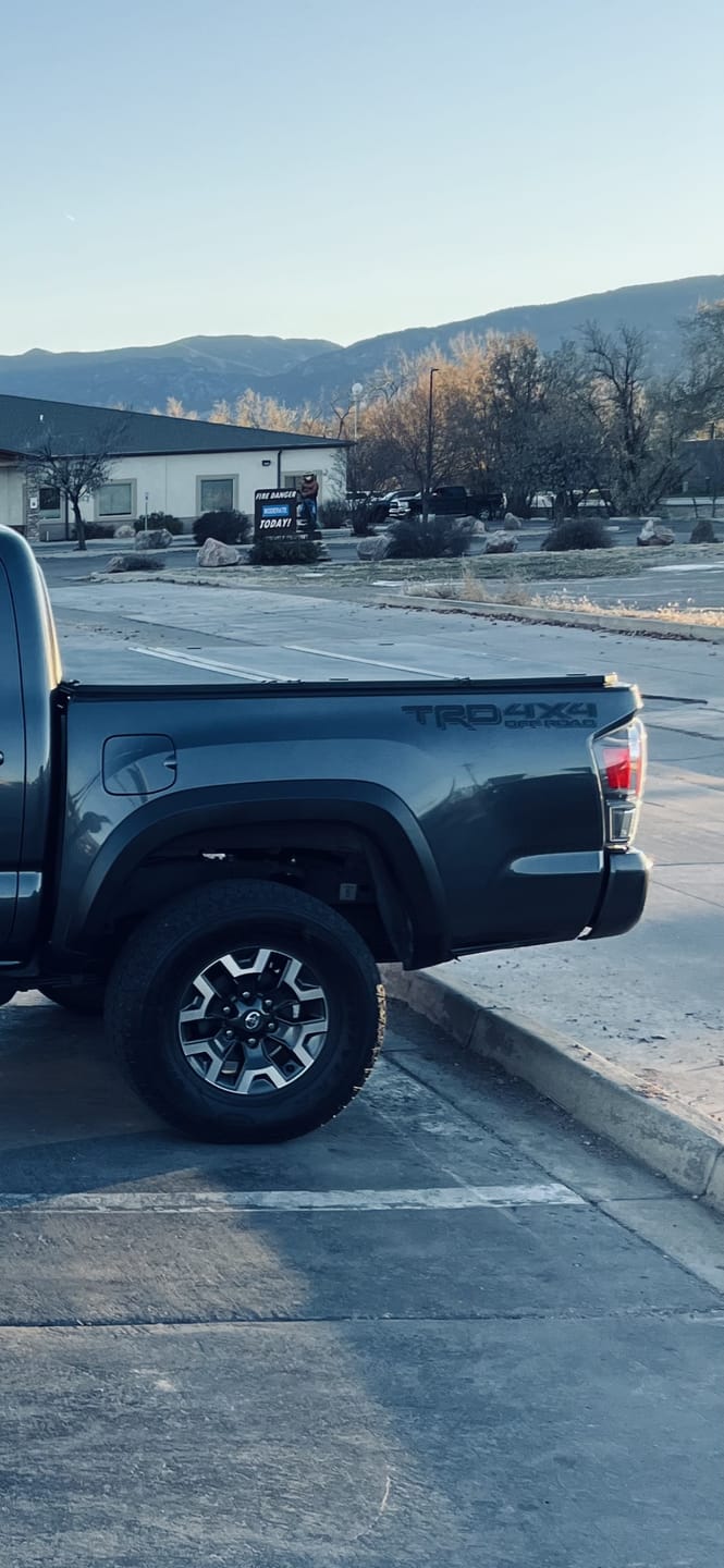 Customer photo review of TRD 4x4 off-road vinyl decal for 2016-2022 Toyota Tacoma Tundra
