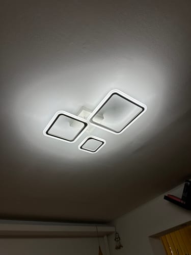 Customer photo review of Lustra LED Three Square Alb Echivalent 400W Telecomanda