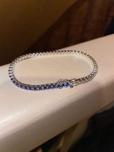Customer photo review of Tennis Bracelet - Blue Gradient