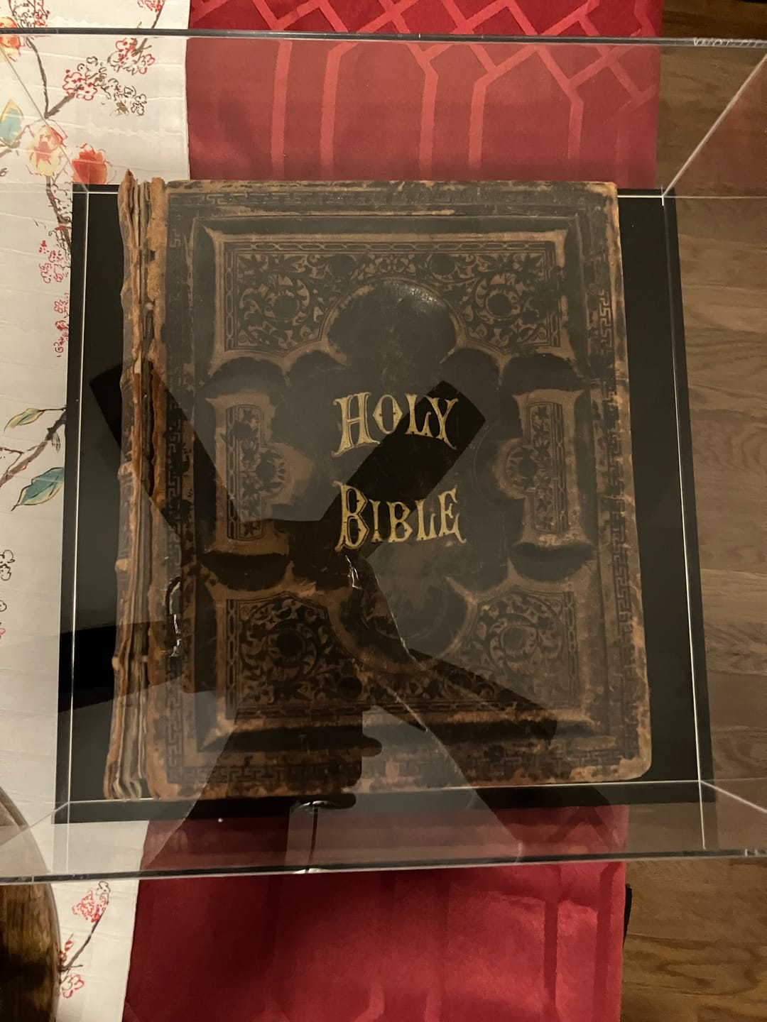 Customer photo review of Acrylic Double Sheet Book Display Cases