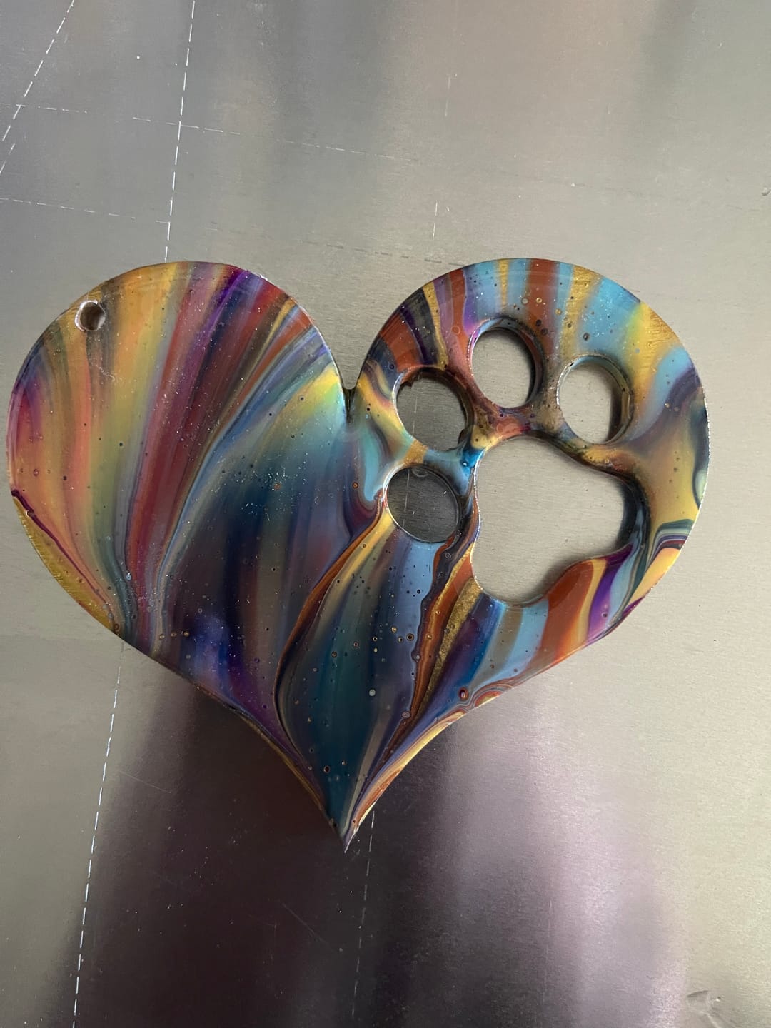 Customer photo review of Unfinished Wood Pawprint Heart Shape - Craft - up to 36"