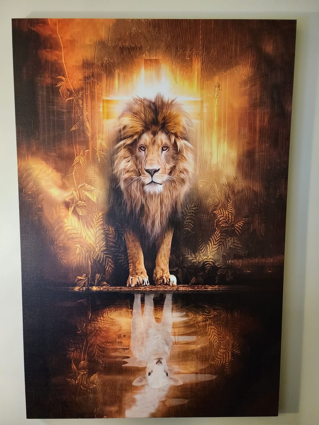 Customer photo review of Lion and Lamb Canvas Wall Art, Lion and Lamb Picture