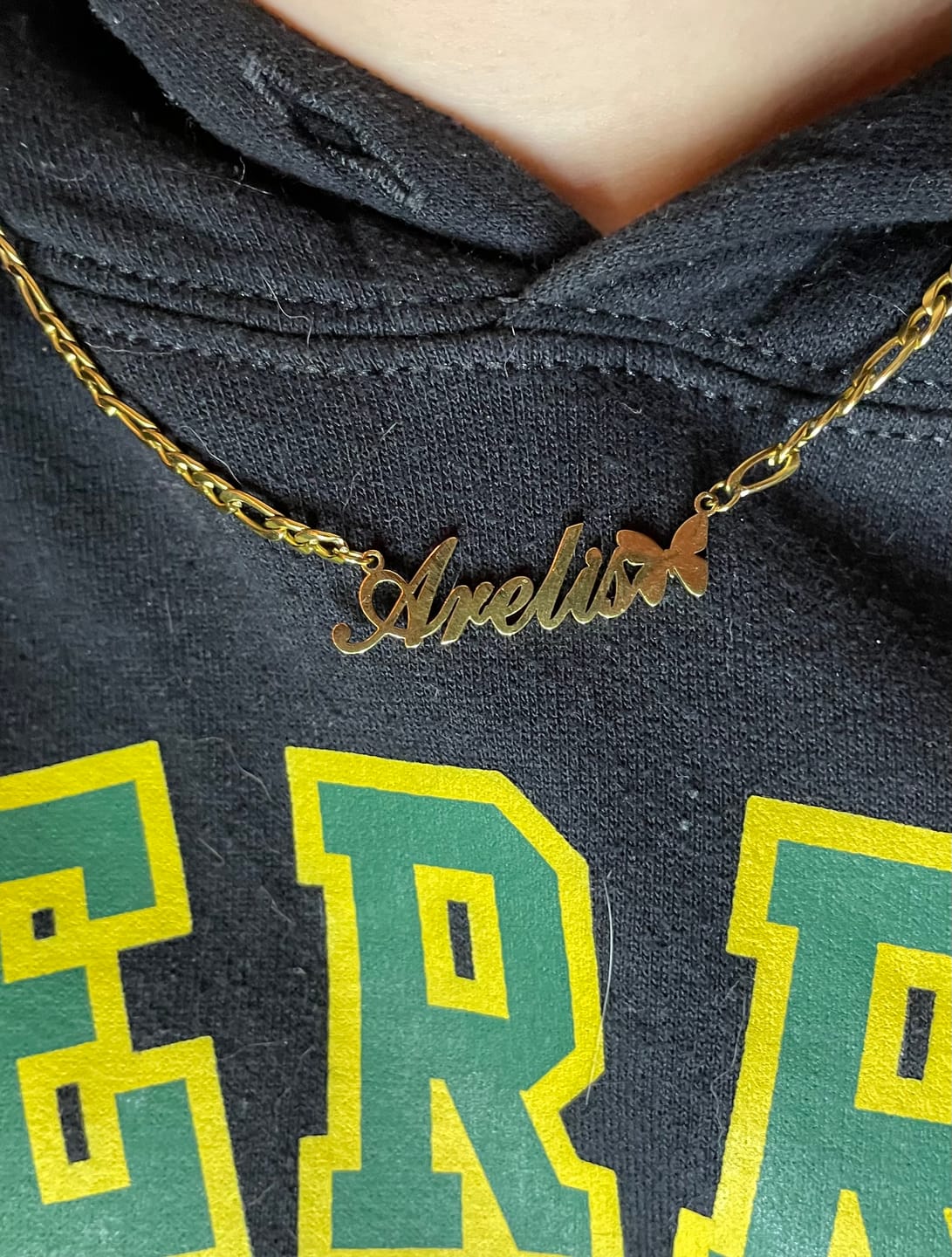 Customer photo review of Butterfly Name Necklace