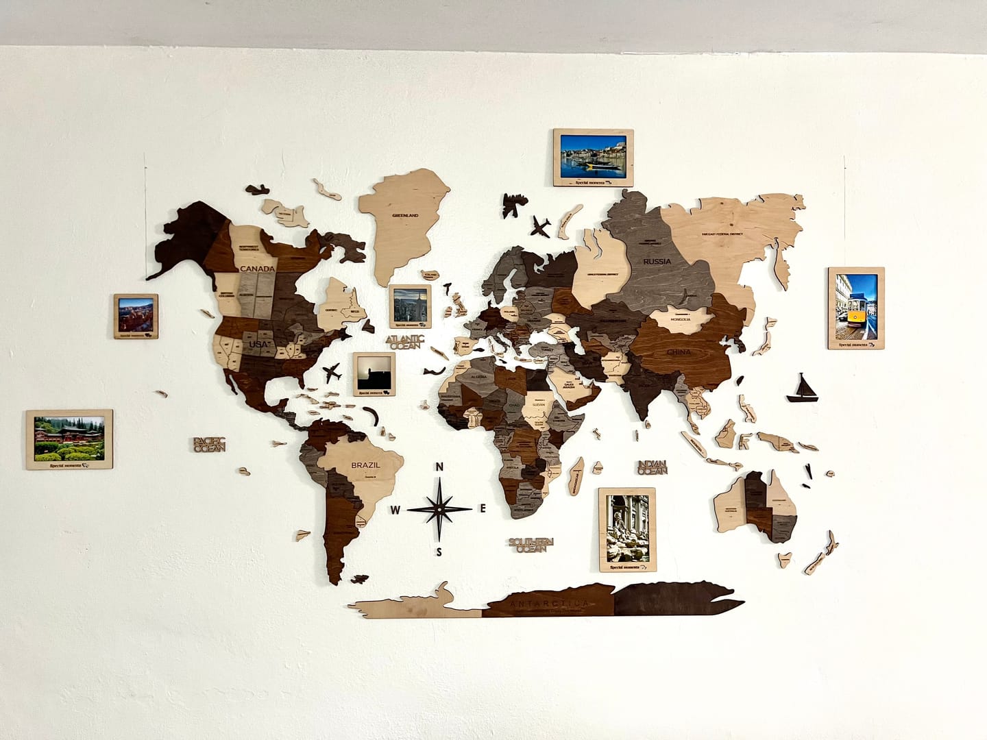Customer photo review of Set of 9 Wooden Photo Frames