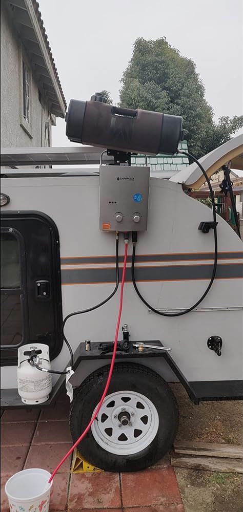 Customer photo review of Camplux 5L 1.32 GPM Outdoor Portable Propane Tankless Water Heater - Silver