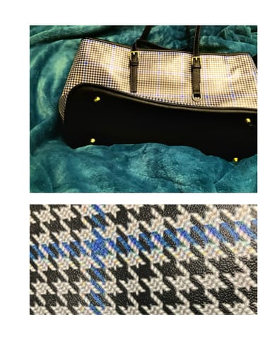 Customer photo review of Gladstone Tartan Tote Bag Leather, Tartan Plaid Tote TS23