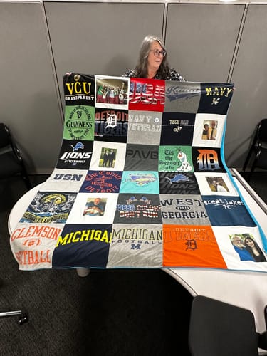 T-shirt quilt from virginia commonwealth university, clemson university by Stephanie from VA