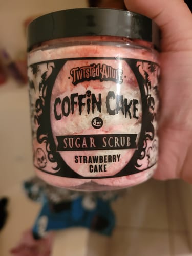 Customer photo review of Coffin Cake Sugar Scrub (Strawberry Cake)