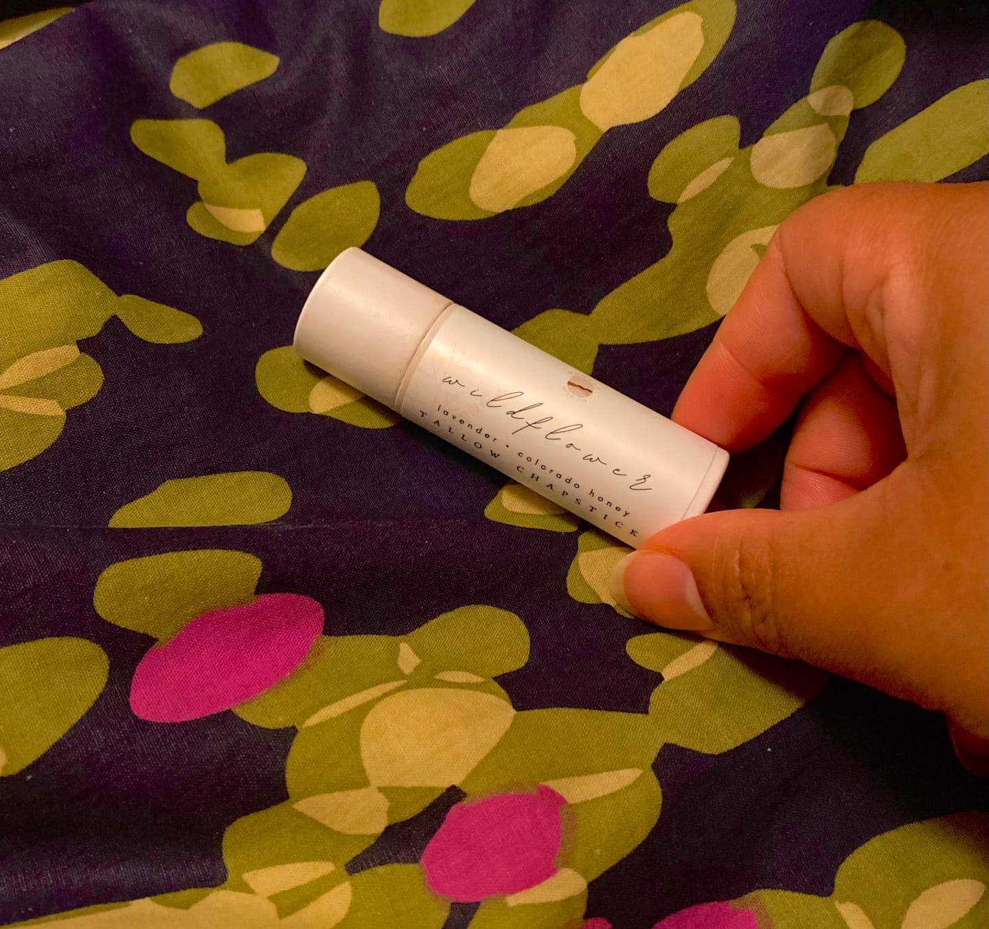 Customer photo review of wildflower / tallow chapstick