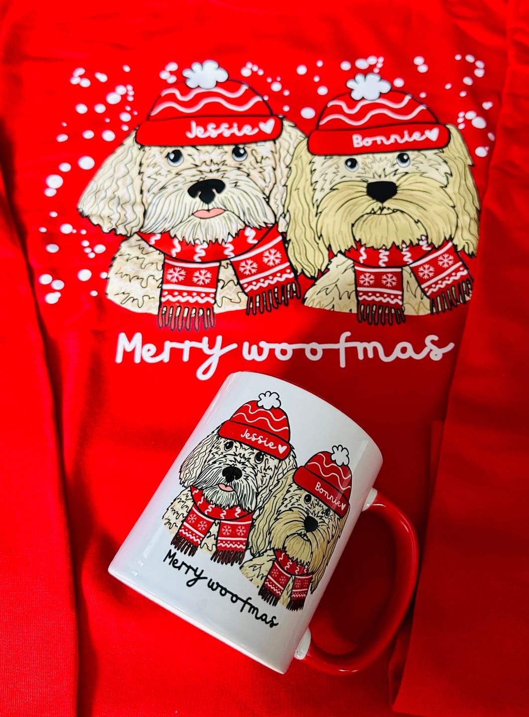Customer photo review of Personalised Merry Woofmas Christmas Jumper