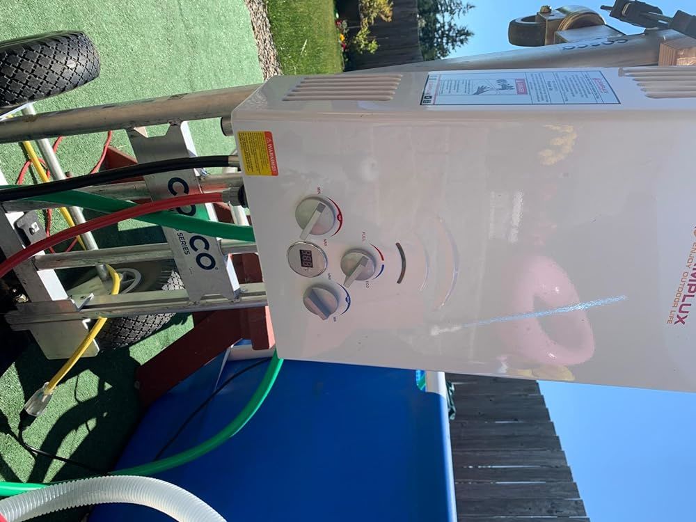 Customer photo review of Portable Water Heater, Camplux Propane Water Heater, 2.11 GPM Tankless Gas Water Heater, On Demand Water Heater, White