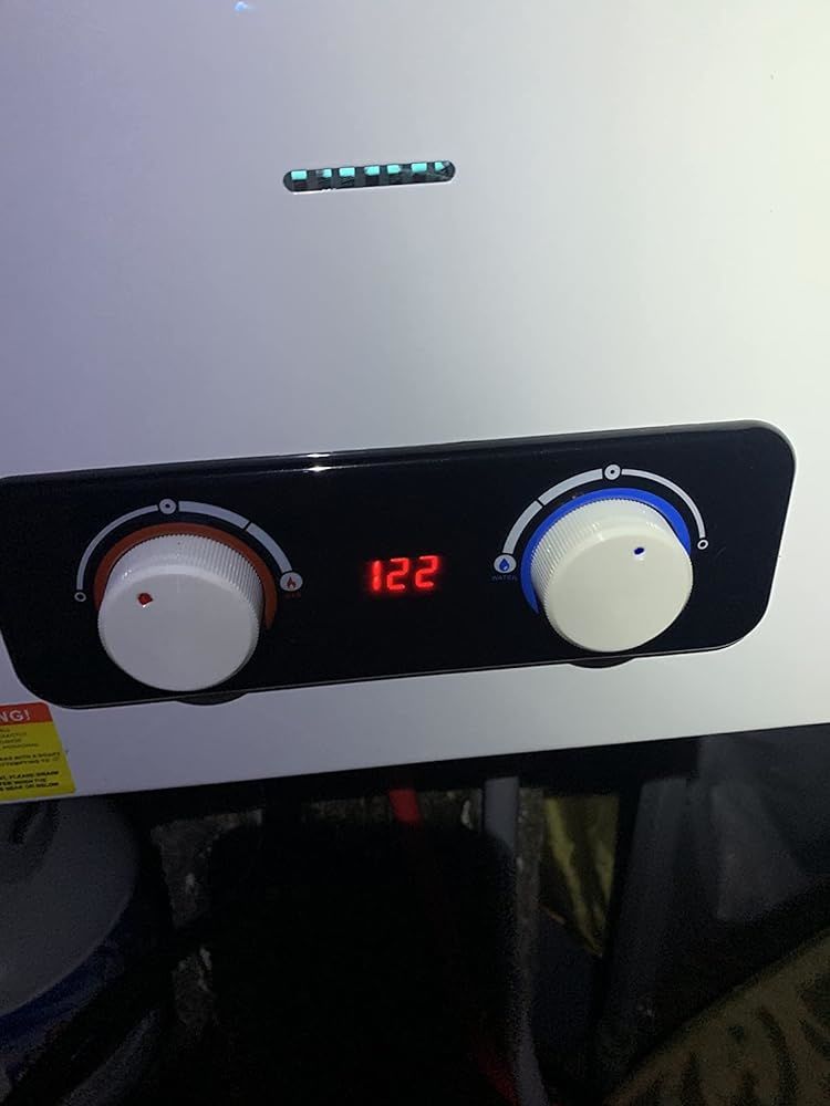 Customer photo review of Portable Tankless Water Heater, Camplux 1.58 GPM Outdoor Propane Hot Water Heater with S/S Rain Cap