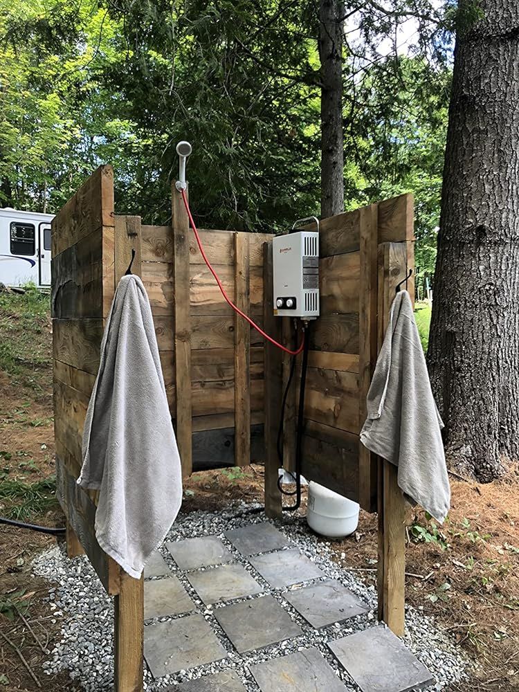 Customer photo review of Portable Tankless Water Heater, Camplux 1.58 GPM Outdoor Propane Hot Water Heater with S/S Rain Cap