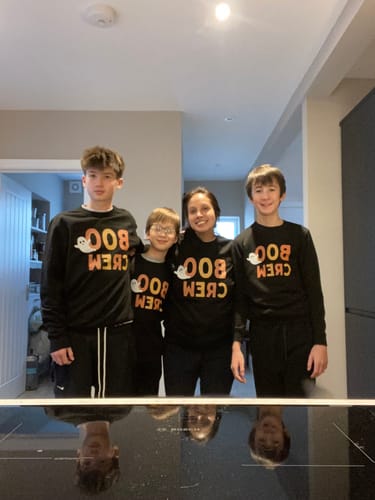 Customer photo review of Boo Crew Ghost Matching Halloween Sweatshirts