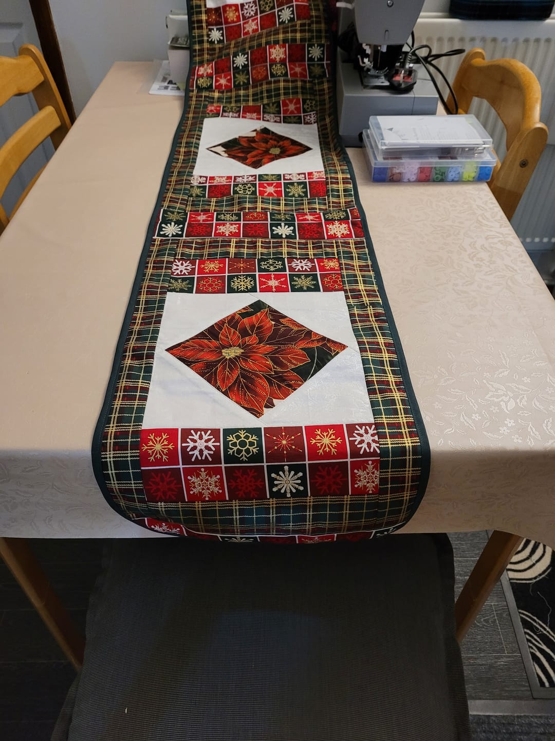 Customer photo review of Snowflakes Tiles Cotton Fabric