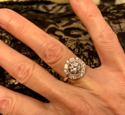 Customer photo review of Halo Cable CZ Ring in Sterling Silver