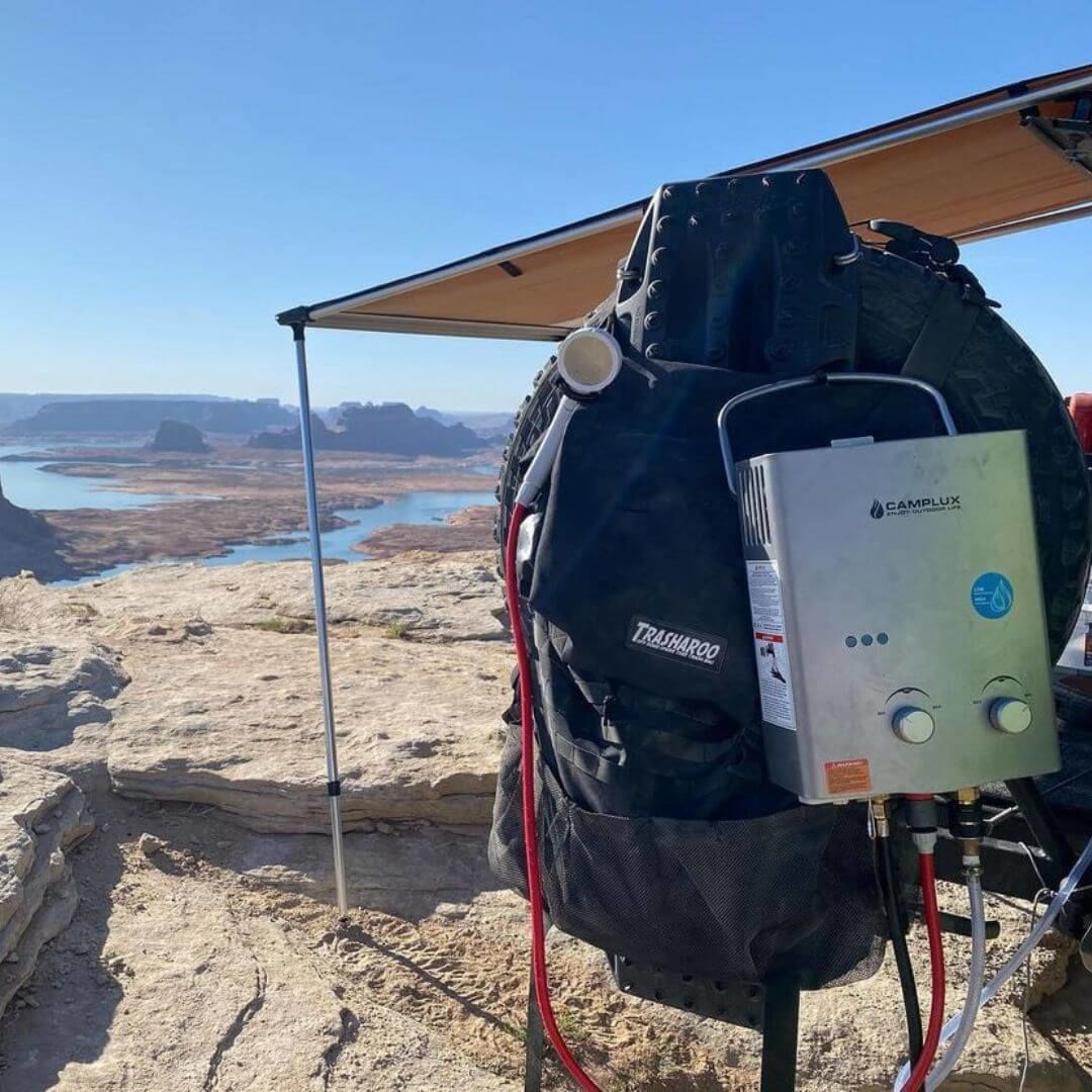 Customer photo review of Camplux 5L 1.32 GPM Outdoor Portable Propane Tankless Water Heater - Silver