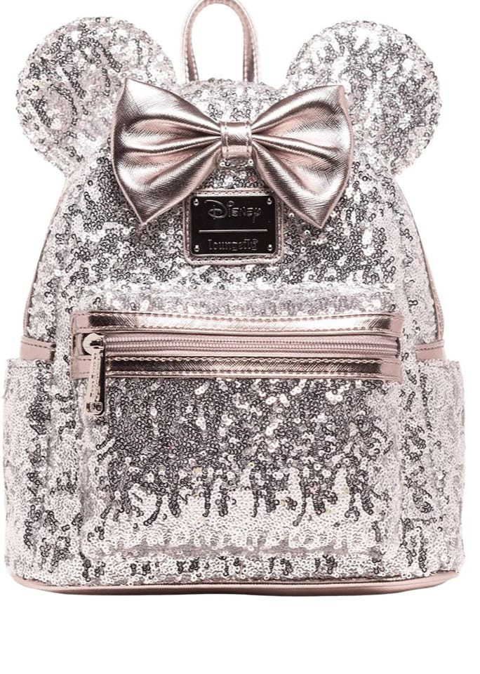 Customer photo review of 707 Street Exclusive - Loungefly Disney Minnie Mouse Silver Sequin Mini Backpack