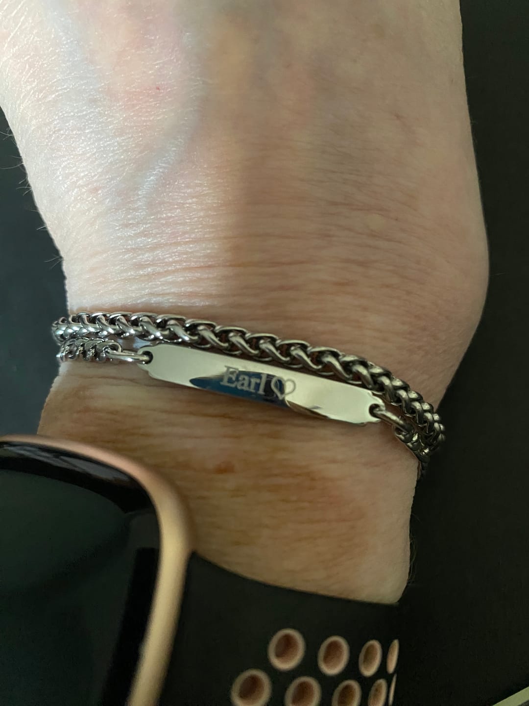 Customer photo review of 4mm Figaro Link ID Bracelet