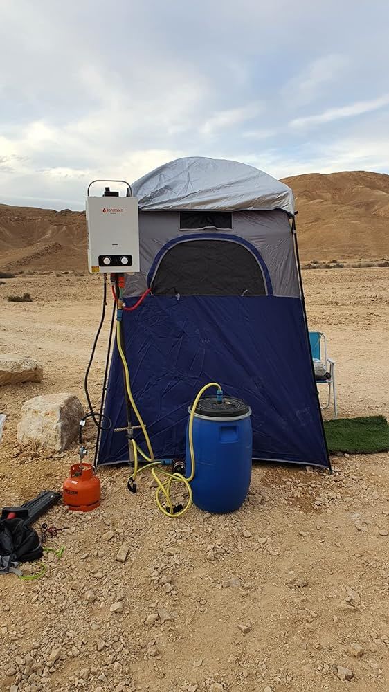 Customer photo review of Portable Tankless Water Heater, Camplux 1.58 GPM Outdoor Propane Hot Water Heater with S/S Rain Cap