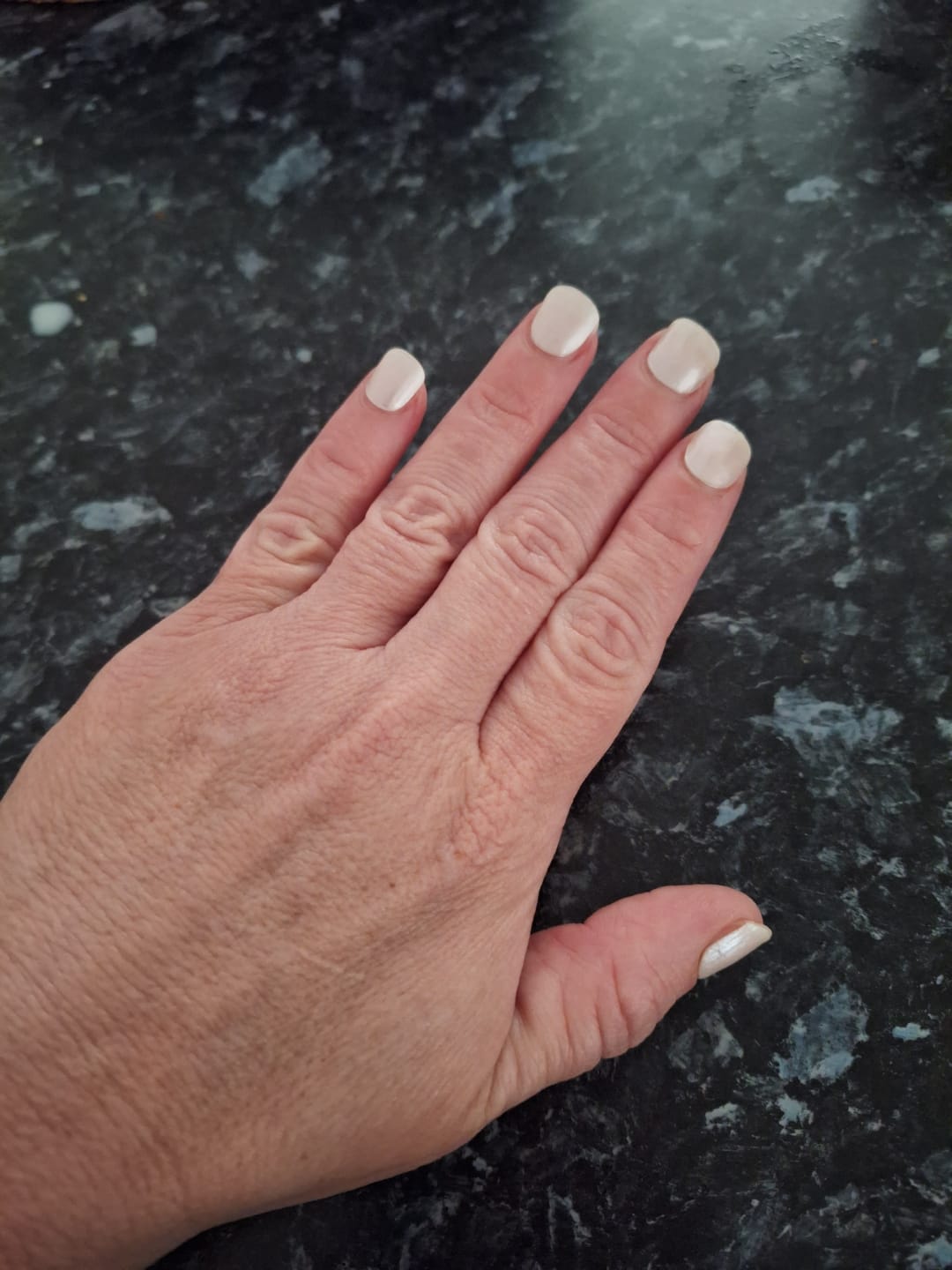 Customer photo review of Icing Sugar White DIY Semicured Gel Nail Sticker Kit