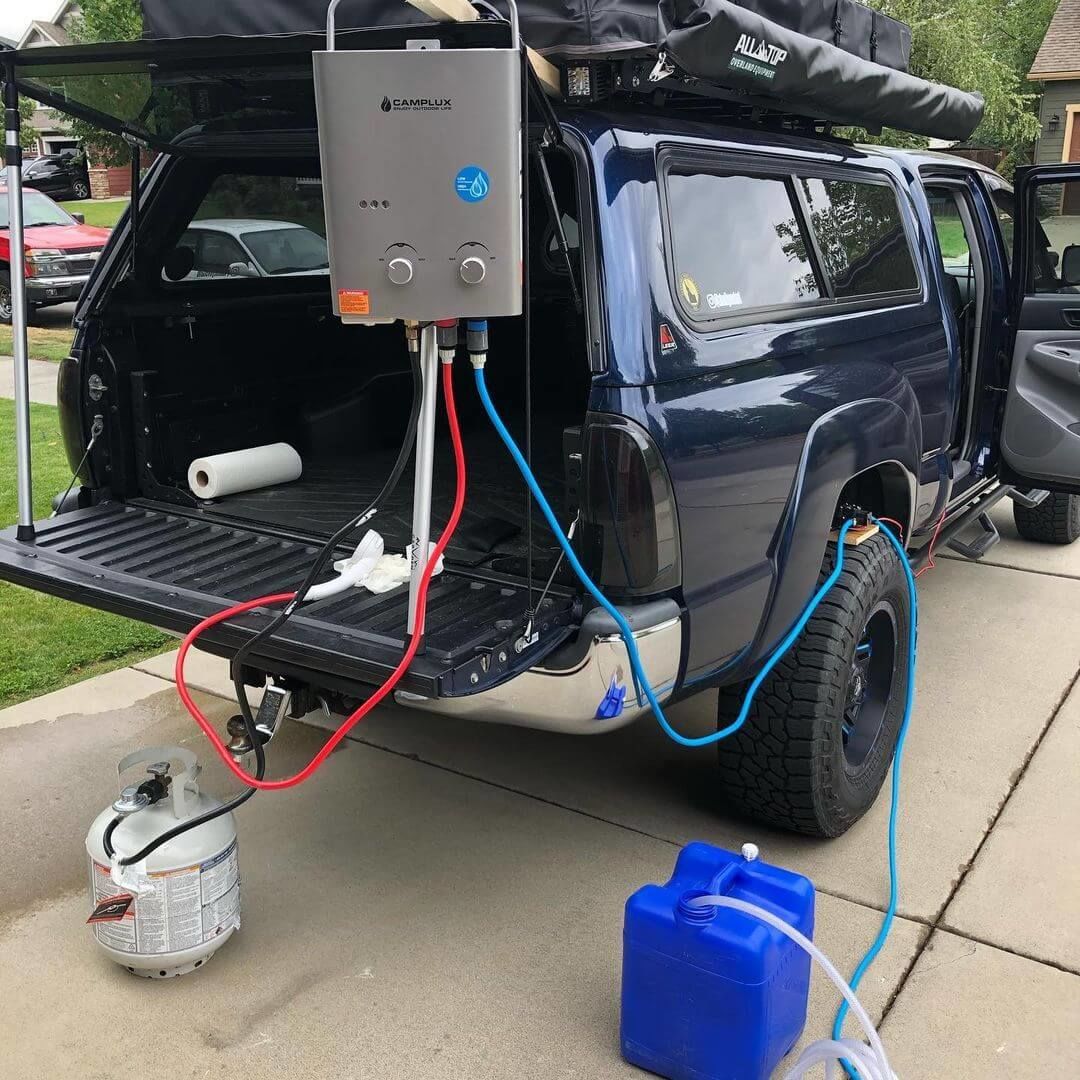 Customer photo review of Camplux 5L 1.32 GPM Outdoor Portable Propane Tankless Water Heater - Silver