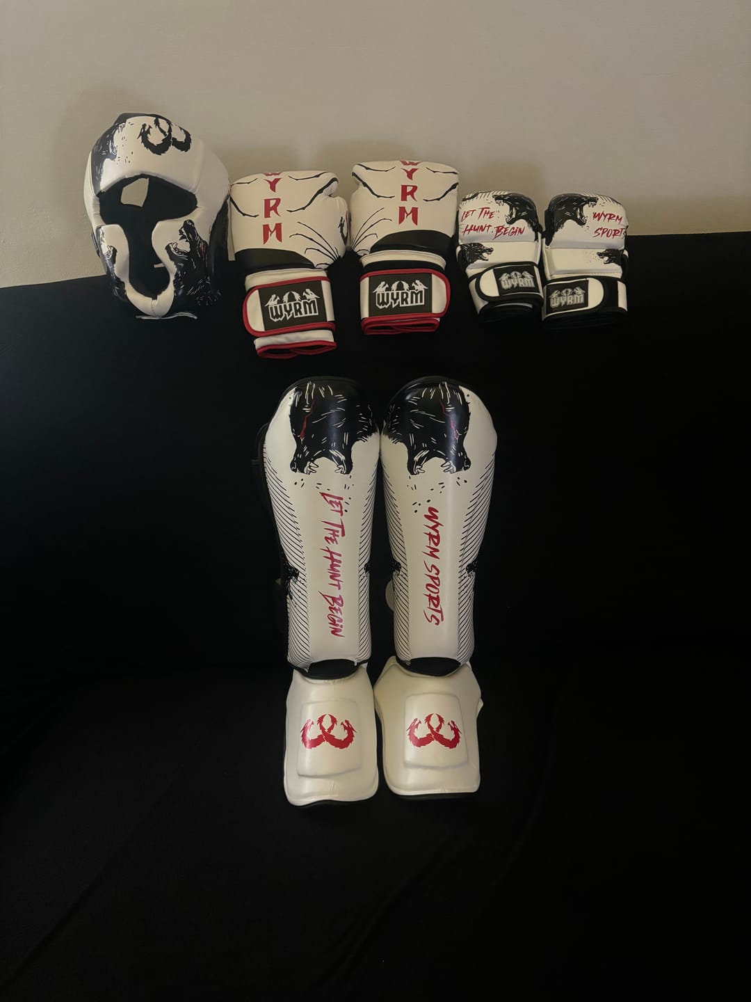 Customer photo review of Wolf White MMA Training Gloves