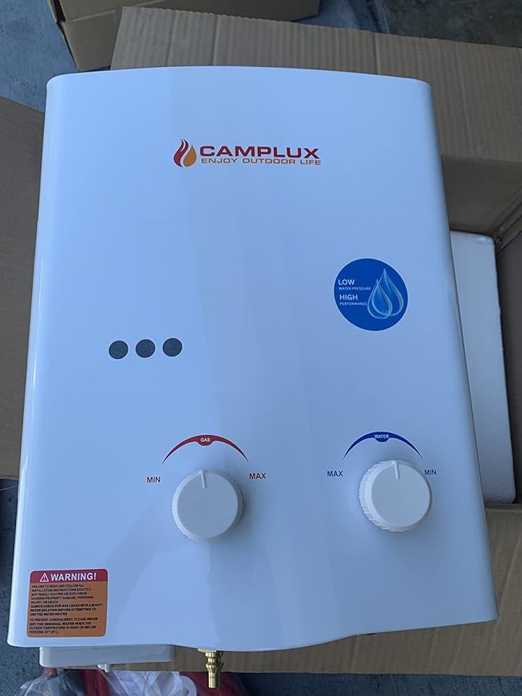 Customer photo review of Camplux 5L 1.32 GPM Outdoor Portable Propane Tankless Water Heater - Silver