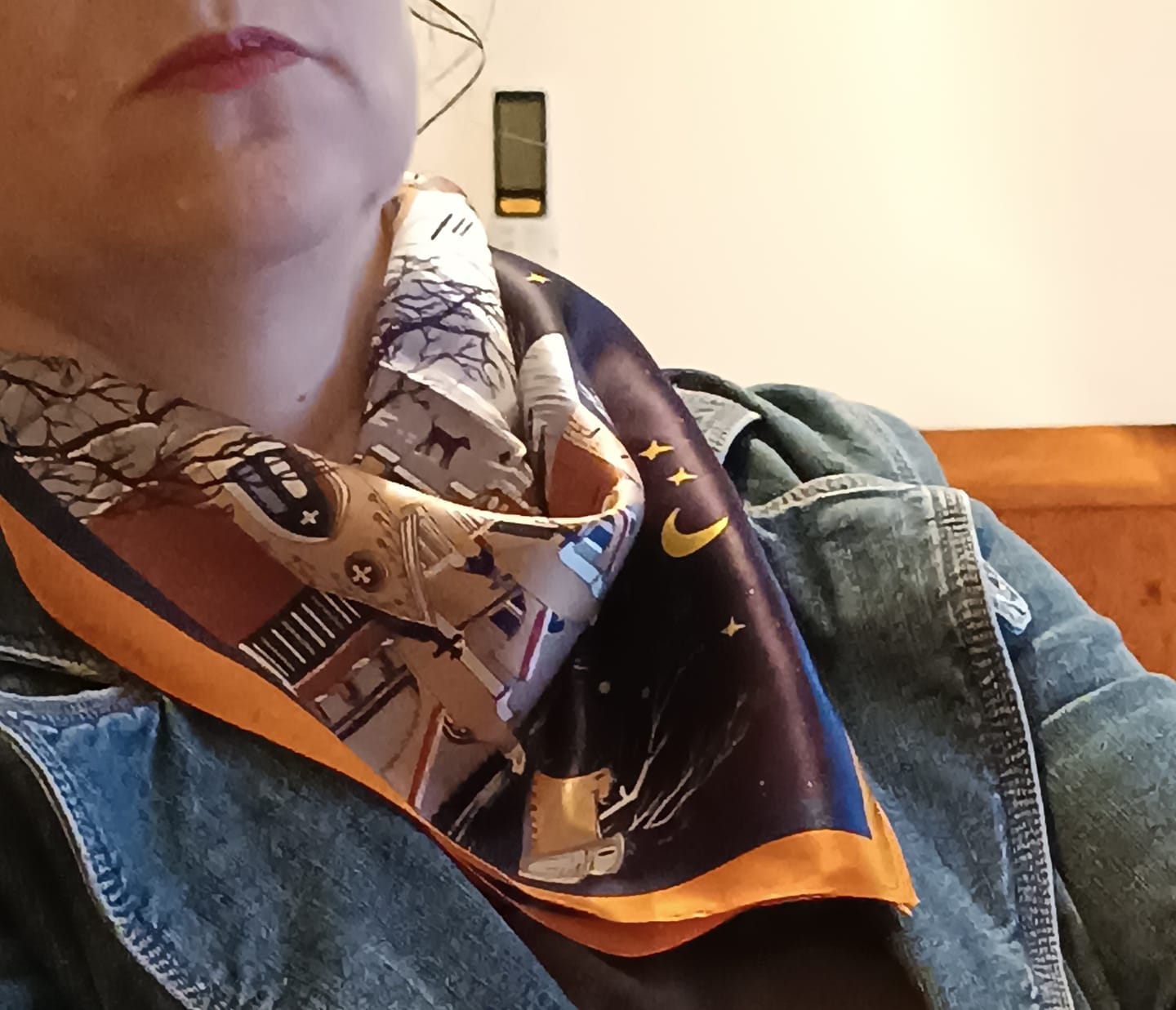 Customer photo review of Camille Foulard (100% Seta - 53cm)