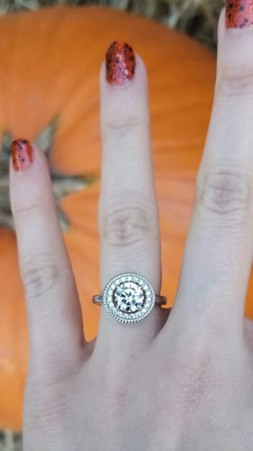 Customer photo review of Halo Cable CZ Ring in Sterling Silver