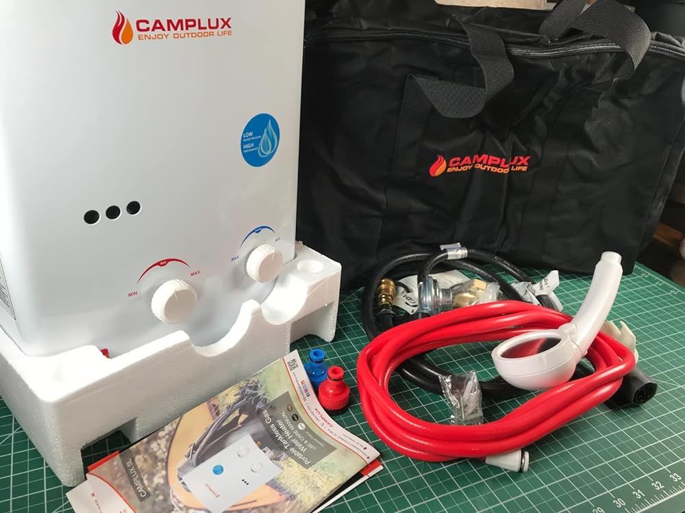 Customer photo review of Camplux 5L 1.32 GPM Outdoor Portable Propane Tankless Water Heater - Silver
