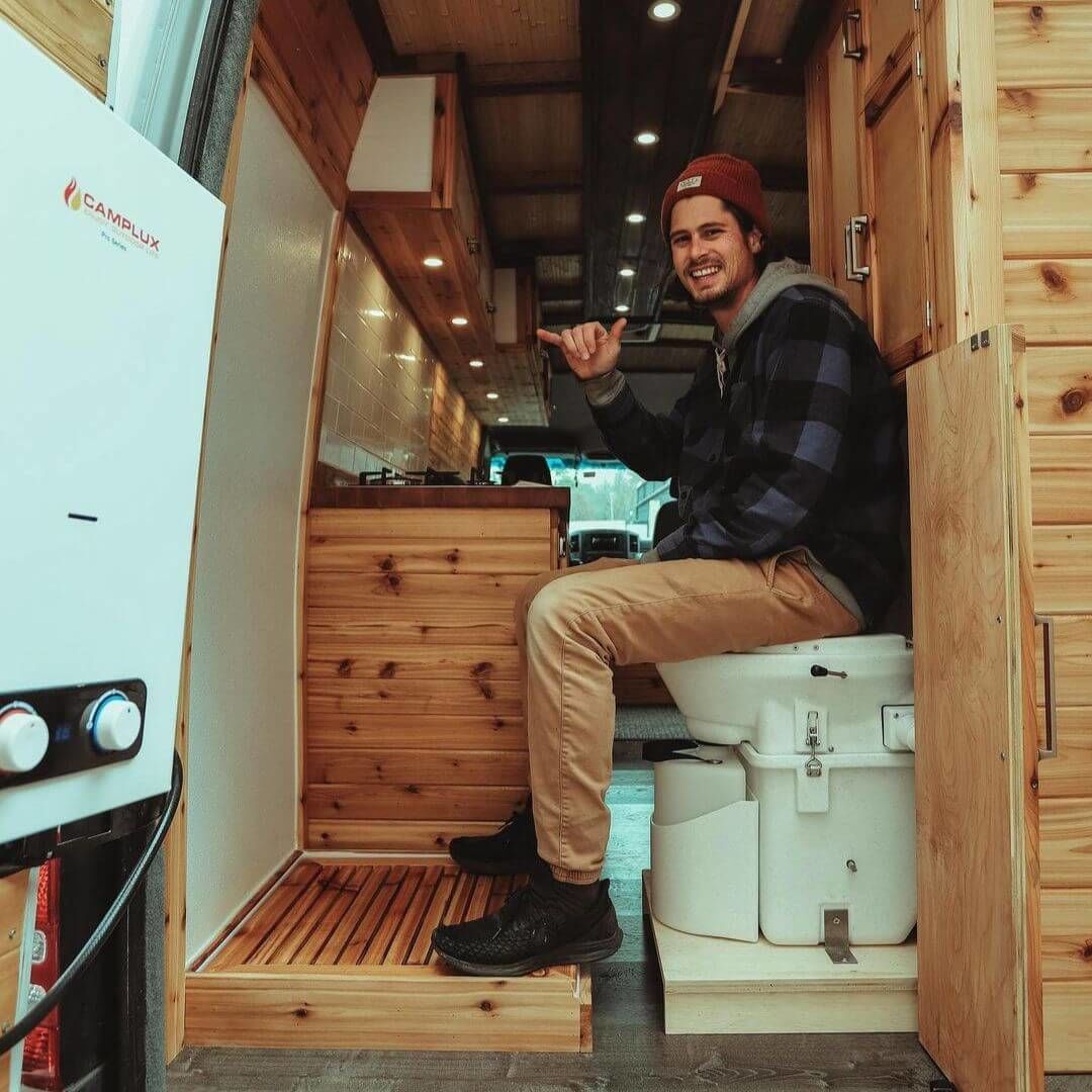 Customer photo review of Portable Tankless Water Heater, Camplux 1.58 GPM Outdoor Propane Hot Water Heater with S/S Rain Cap