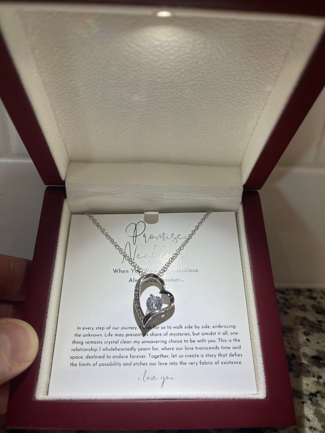 Customer photo review of Promise Necklace For Her (Forever Love Heart Necklace)