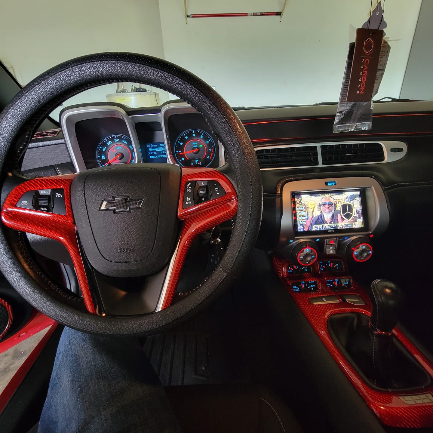 Customer photo review of Interior Carbon Fiber Center Console Cover for 2010-2015 Chevy Camaro